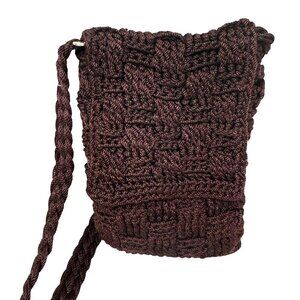The Sac Crossbody Bag Brown Boho Crochet Small Purse